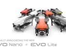 Mit je zwei Evo Nano und Evo Lite Drohnen fliegt Autel gegen die Platzhirschen DJI Mini 2 und DJI Air 2S an.