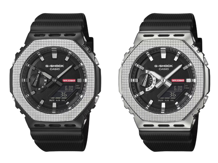 Die Casio G-Shock GM2100BM-1A (links) und GM2100M-1A (rechts) im Überblick. (Bildquelle: Casio)