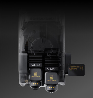 Verbaut ist nur ein Druckkopf, aber mit zwei Düsen