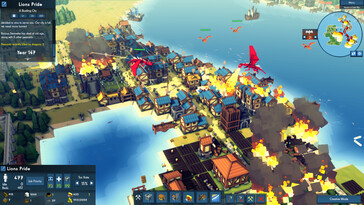 Im Bild: Eine von Drachen zerstörte Stadt in Kingdoms and Castles.