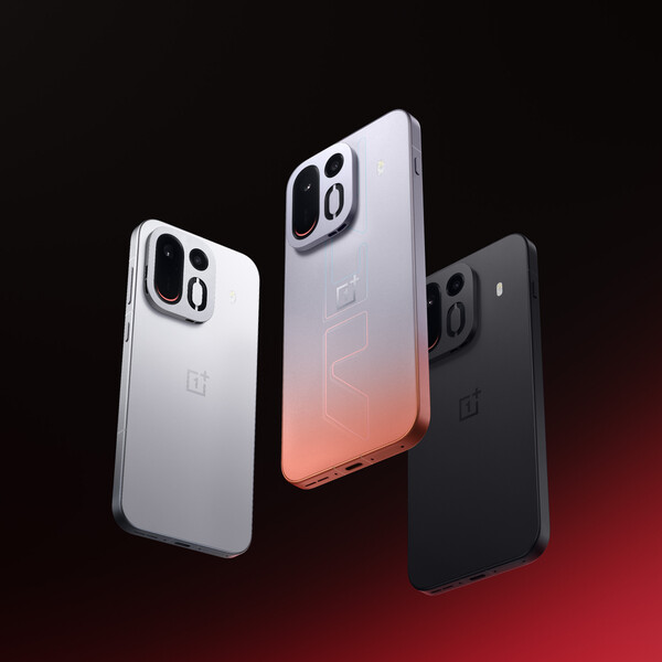 Das OnePlus Ace 7 in Glossy White, Tempered Fire und Midnight Black.