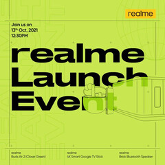 Realme kündigt verschiedene Produktneuheiten für den 13. Oktober an. (Bild: Realme)