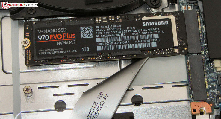 Das Notebook bietet Platz für zwei NVMe-SSDs.
