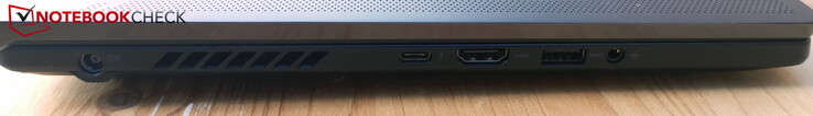 Links: Strom, Thunderbolt 4 mit DP & PD, HDMI, USB-A 3.2 Gen2, Headset-Klinke