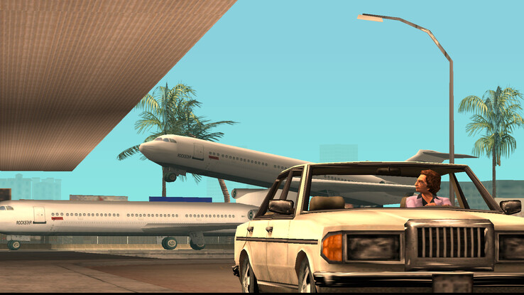 Die Eröffnungsszene der HTML5-Portierung von Grand Theft Auto: Vice City läuft direkt in Google Chrome. (Bildquelle: Screenshots von Rockstar Games' Grand Theft Auto: Vice City, die über die HTML5-Portierung laufen)