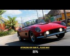Der Ladebildschirm von Forza Horizon 6 mit Shader-Kompilierung im Hintergrund