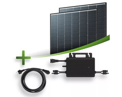 Steckerfertiges Balkonkraftwerk mit bifazialen Glas-Glas-Modulen für mehr Strom (Bild: Trina, Hoymiles, Tepto)