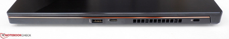 Rechte Seite: USB-A 3.1, Thunderbolt 3, Kensington Lock
