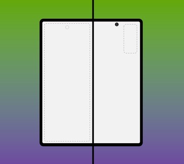 Die anfangs ungewöhnliche Position der Selfie-Cam am Galaxy Fold 2...