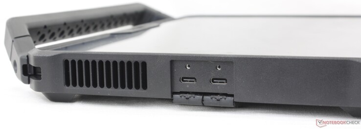 Links 2x USB-C 3.2 Gen. 2 Thunderbolt 4 + DisplayPort + Power Delivery