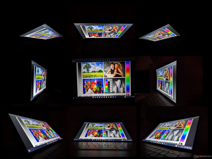 Große IPS-Betrachtungswinkel. Farben und Kontrast verschlechtern sich nur aus extremen Winkeln