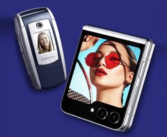 Die Galaxy Z Flip5 Retro Edition übernimmt die Farben des Samsung SGH-E700. (Bild: Samsung)
