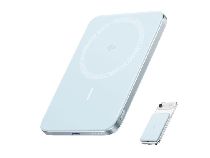 Ankers Nano Power Bank (5K, MagGo, Slim) in Blau