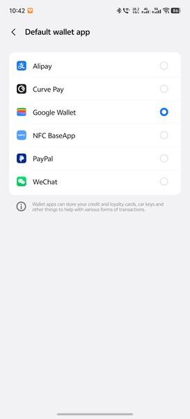 Die Google Wallet ist bereits seit Ewigkeiten als Standard eingerichtet.