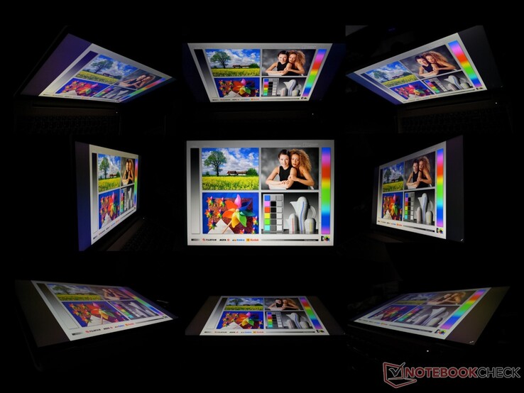 Große IPS-Betrachtungswinkel. Farben und Kontrast verschlechtern sich bei extremen Winkeln