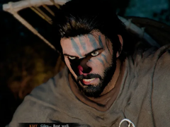 Crimson Desert's Protagonist Kliff mit einem visuellen Fehler auf einem PC mit einer Intel Arc B580 GPU.