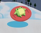 Im Bild: Eine Figur aus Sledding Game auf einem Schlitten.