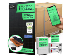 Solaranlage mit Stromspeicher und bifazialen Glas-Glas-Modulen (Bild: Deye, Ja Solar, Solarway)