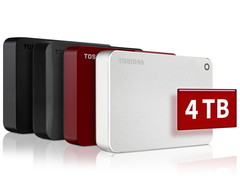 Toshiba präsentiert neue externe Canvio Festplatten mit 4 TB.