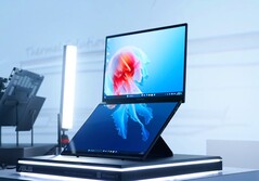 Das Asus Zenbook Duo OLED packt zwei Displays ins 1,7 kg leichte Gehäuse. (Bild: Notebookcheck)
