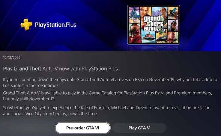 Nachricht an PlayStation-Plus-Mitglieder.