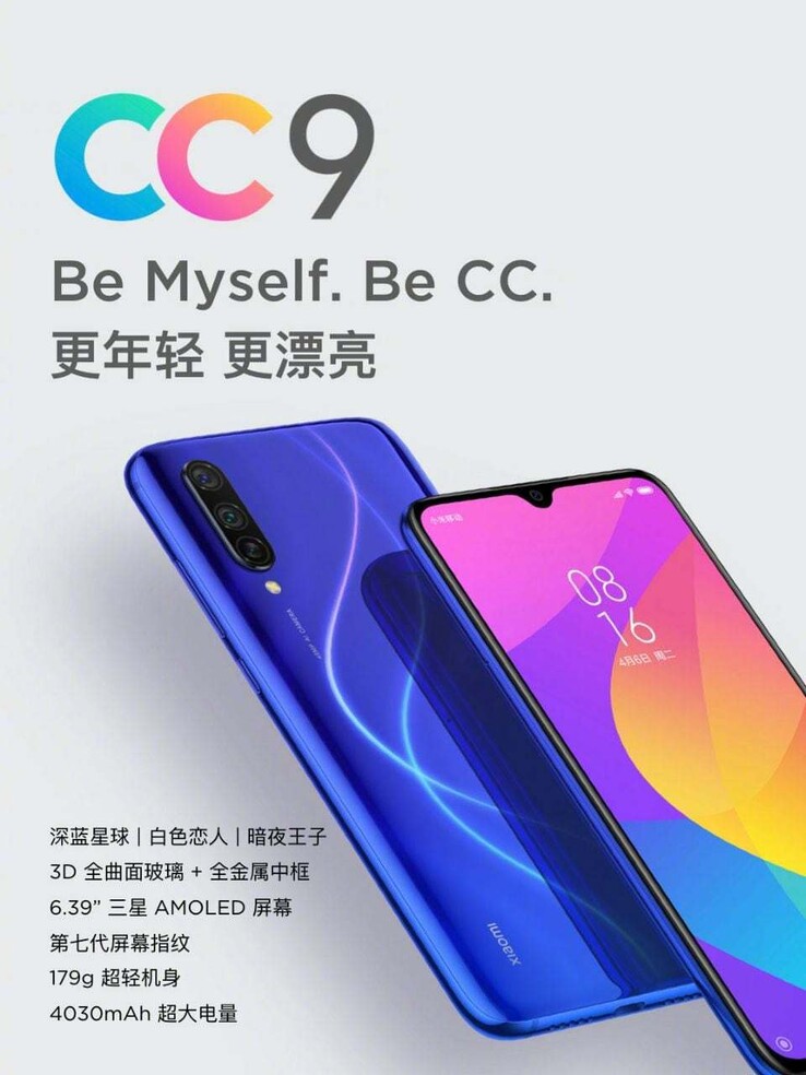 Das Xiaomi Mi CC9 (Quelle: Xiaomi)