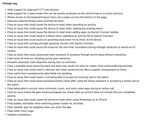 Die Versionshinweise für Garmin Forerunner 570 Update Version 17.33