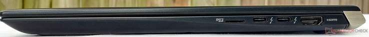 rechts: microSD, 2x USB 3.1 Typ-C mit Thunderbolt 3, HDMI