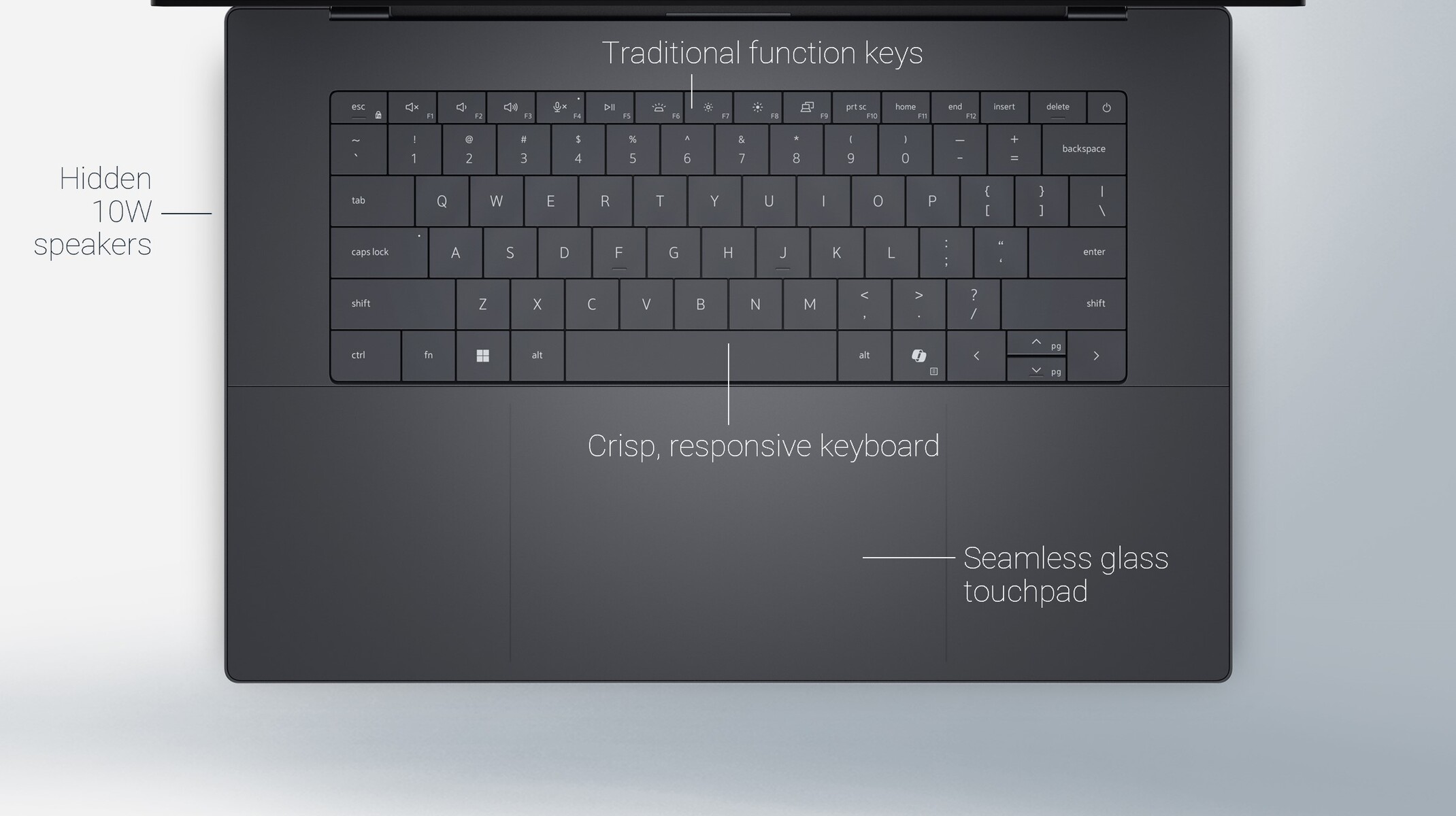 Neu gestalteter Tastaturbereich der neuen Dell-Notebooks der XPS-Serie (Bildquelle: Dell)