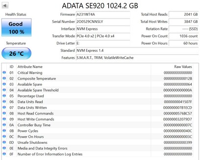ADATA SE920 arbeitet mit PCIe 4.0 x2