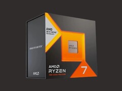 Ein Rendering der Verkaufsverpackung einer AMD Ryzen 7 7000-Serie X3D-CPU