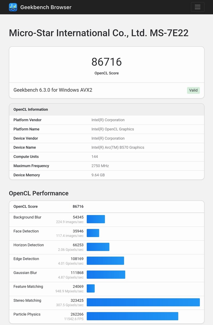 (Bildquelle: Geekbench, Screenshot)