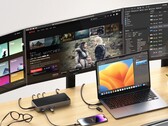 Satechi schließt drei 4K-Monitore an das MacBook Air an, obwohl offiziell nur ein Bildschirm unterstützt wird. (Bild: Satechi)