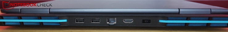 Hinten: Strom, 2 x USB-A 3.2 Gen 2 (10 Gbit/s), HDMI 2.1, LAN (RJ45)