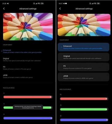Links die alte Benutzeroberfläche, rechts das Gegenstück in MIUI 12. (Bild: XDA Developers)