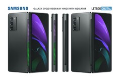 Dieses Render-Bild zeigt, wie das Scharnier des Samsung Galaxy Z Fold3 aussehen könnte. (Bild: LetsGoDigital)