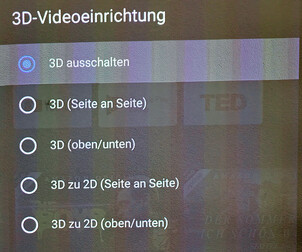 Auch eine 3D-Funktion mit unterschiedlichen Einstellungen findet sich in den Menüs.