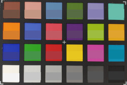 ColorChecker: In der unteren Hälfte eines jeden Feldes wird die Refrenzfarbe dargestellt.