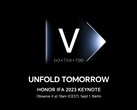 Es wird ernst für Samsung und das Galaxy Z Fold5: Honor kündigt für die IFA 2023 in Berlin den globalen Launch des Mate V2 an. (Bild: Honor)