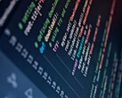 Nahaufnahme eines Bildschirms mit farbig hervorgehobenem Python-Quelltext