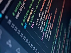 Nahaufnahme eines Bildschirms mit farbig hervorgehobenem Python-Quelltext