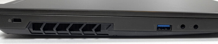 Links: Kensington Lock, USB-A 3.2 Gen. 2, 3,5-mm-Mikrofonanschluss, 3,5-mm-Kopfhöreranschluss