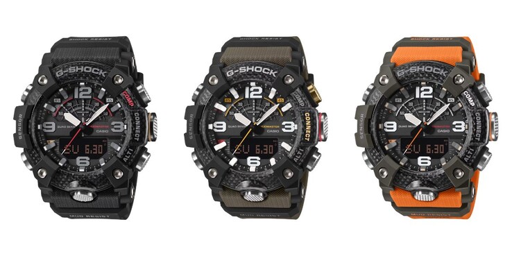 Von links nach rechts: die Casio G-Shock GG-B100X-1A, GG-B100X-1A3 und GG-B100X-1A9
