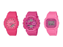 Von links nach rechts - Casio G-Shock GMA-P2100PP-4A, GMA-S140PP-4A, und GMD-S5610PP-4. (Bildquelle: G-Central)