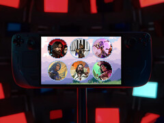 Die enthaltenen Spiele sind zusammen etwa 200 Euro wert. Abgebildet: Steam Deck mit den Symbolen der Spiele im Paket. (Bildquelle: Vale und Green Man Gaming)