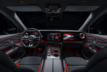 Beleuchtete Bedienelemente und Sportkomponenten prägen das Interieur des AMG GT. (Quelle: Mercedes-Benz)