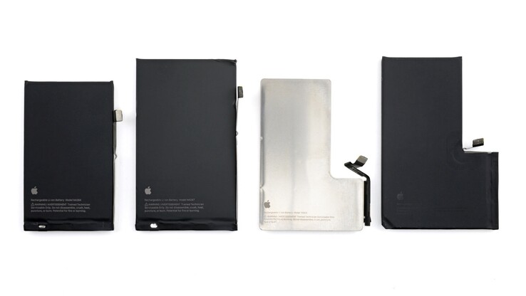 Der Akku des iPhone 16 Pro war bereits mit einem Alu-Gehäuse ausgestattet, nicht aber die Akkus des iPhone 16, iPhone 16 Plus oder iPhone 16 Pro Max. (Bildquelle: iFixit)