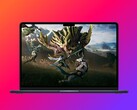 Apple MacBook vor farbigem Hintergrund