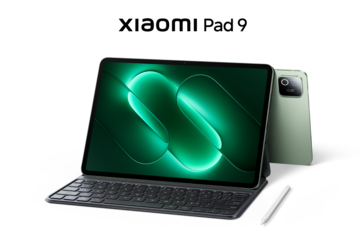 Xiaomi Pad 9 mit Tastatur und Eingabestift.