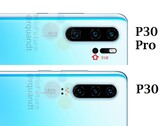 Die ersten offiziellen Renderbilder von Huawei P30 und P30 Pro liefern Details zu den Kameras.